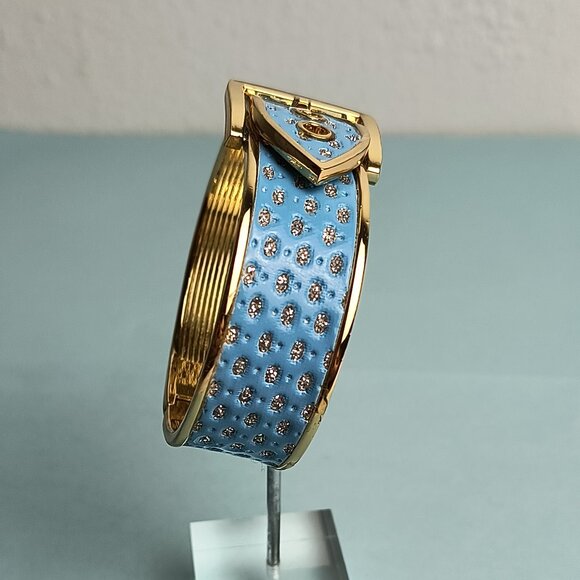 Exquisite Bracelet Belt Buckle Fold Over Hinge Clasp Cuff  Baby Blue Fro… - Picture 10 of 13